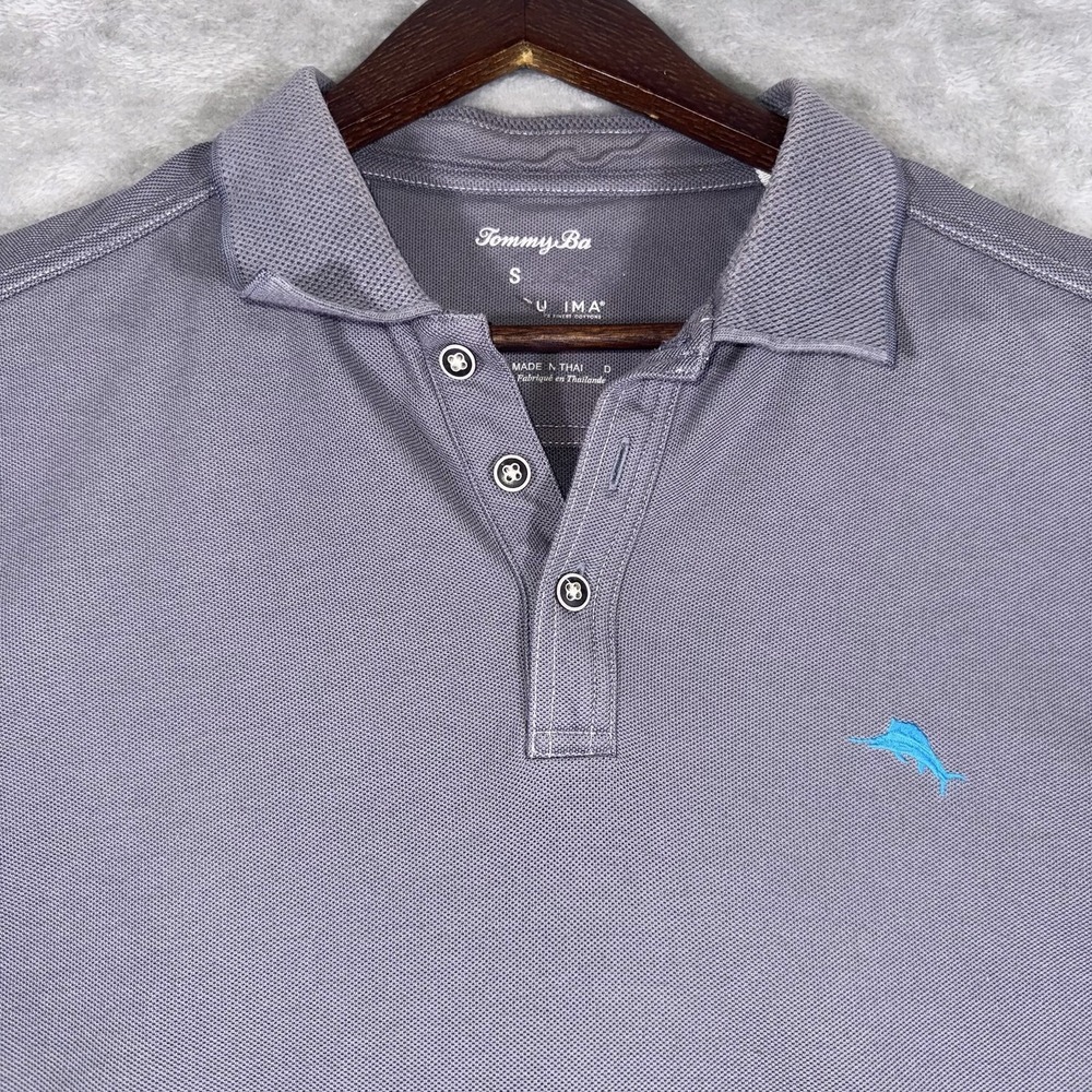 Tommy Bahama Polo Shirt Men's Large Gray Short Sleeve Beach‎ Coast Fishing - Picture 2 of 9